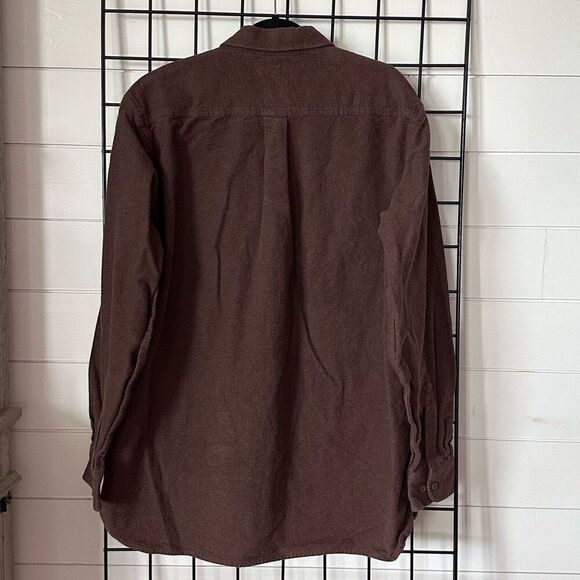 L.L. Bean Button Up LS Shacket Shirt Mens L Tall Brown Flannel Heavyweight - Picture 3 of 9